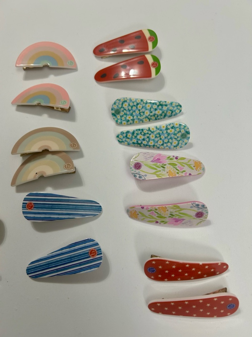 Lot of 13 Pair Baby Bling Bows Discontinued Acrylic Hair Clips Toddler Girl - Picture 4 of 7